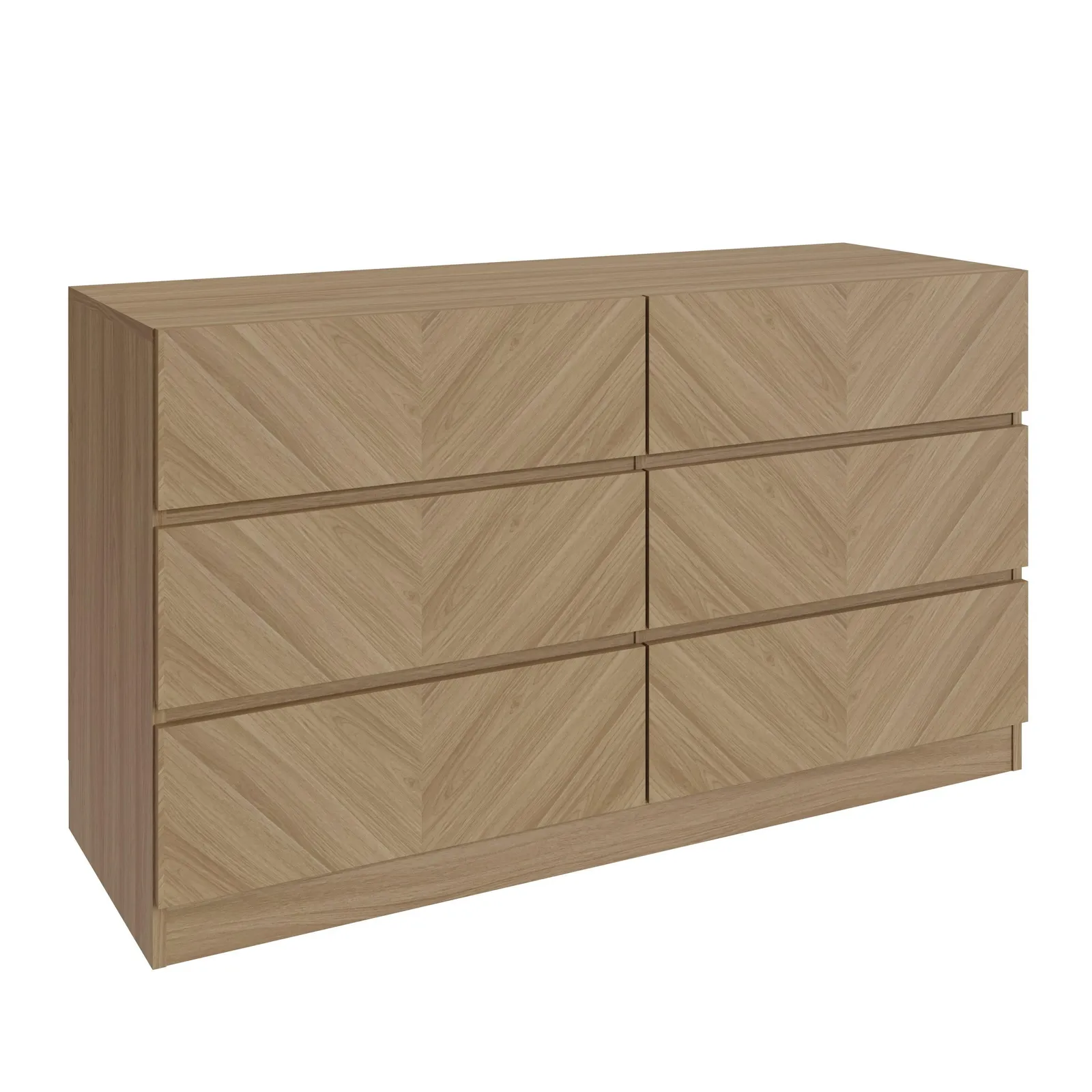 GFW Catania 3+3 Drawer Chest in Light Oak 3