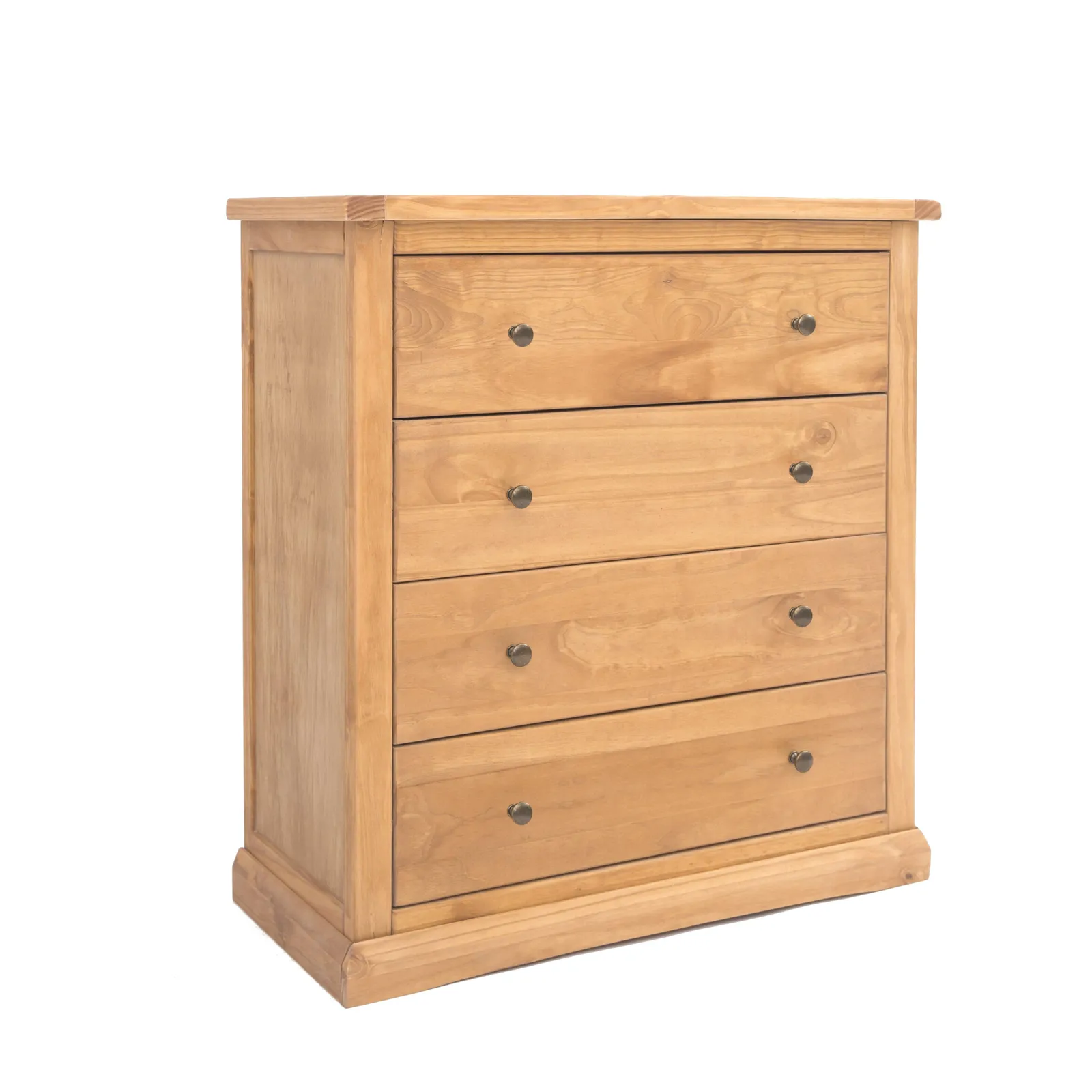 Cabinet Bits Lucca 4 Drawer Chest of Drawers Brass Knob in Light Brown 2