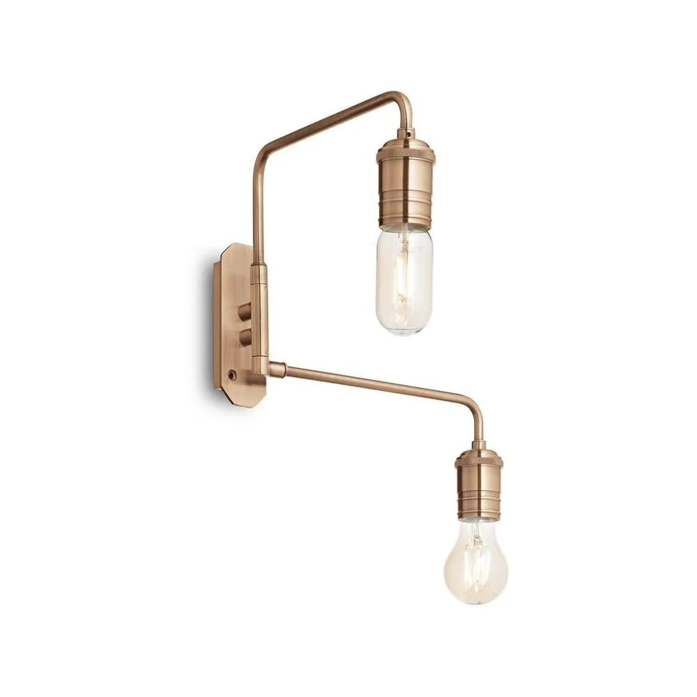 Netlighting Triumph 2 Light Wall Light Antique Brass in Yellow