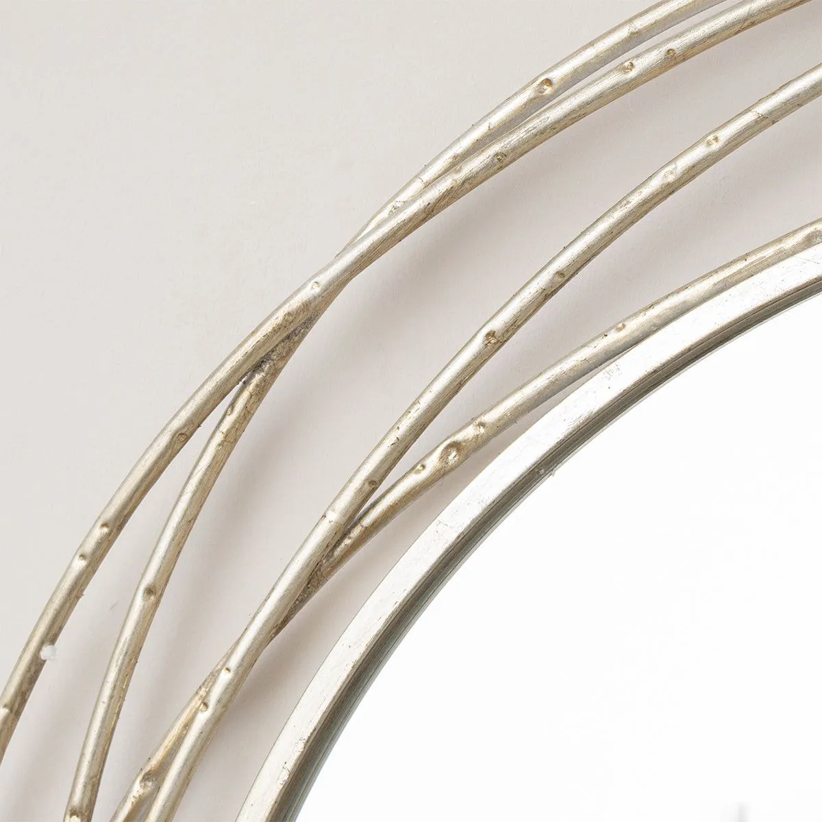 Melody Maison Large Round Champagne Swirl Mirror - 92cm X 92cm in Metallic Silver 2