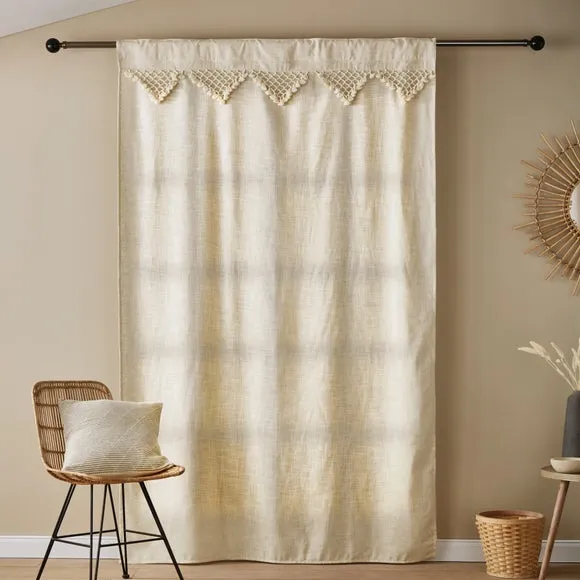 Macrame Border Hidden Tab Top Voile Panel 3