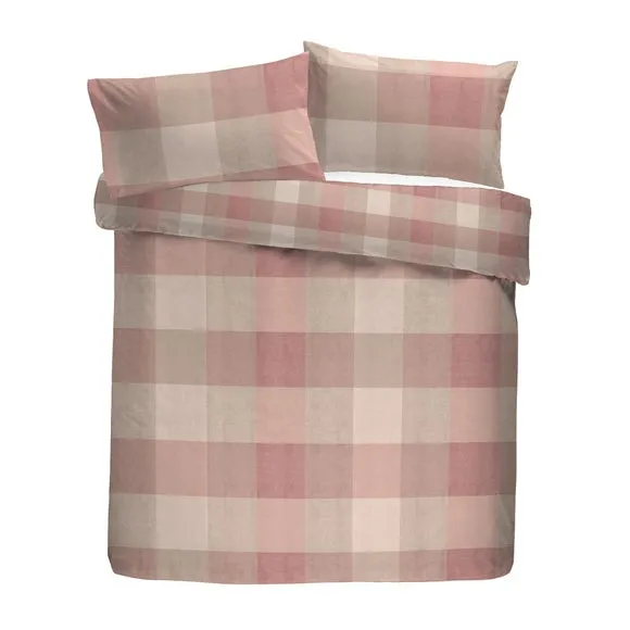 Appletree Ashford Check 100% Brushed Cotton Duvet Cover & Pillowcase Set 4