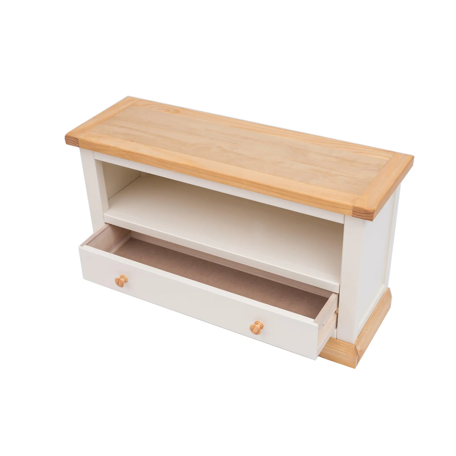 Cabinet Bits Trevi Off-White 1 Drawer TV Cabinet Wood Knob 4