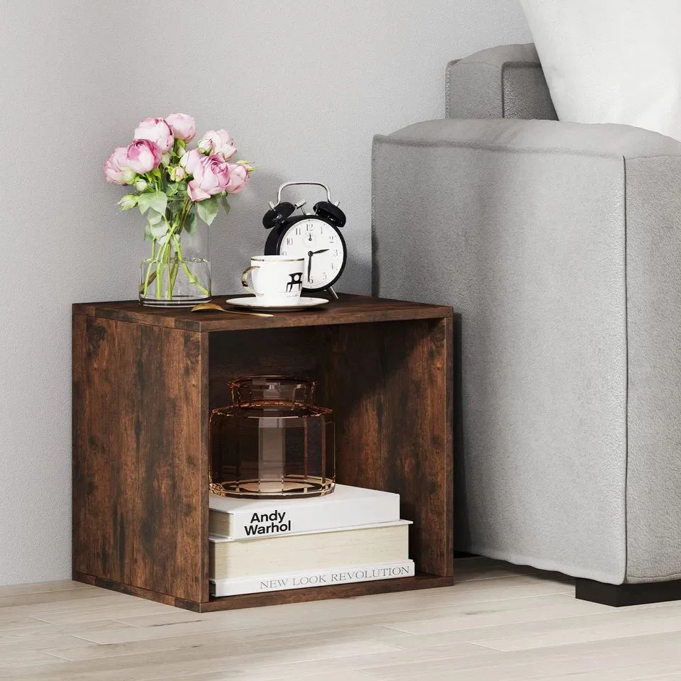 Costway Cube Storage Organizer Stackable Book Shelf for Small Space in Brown 6