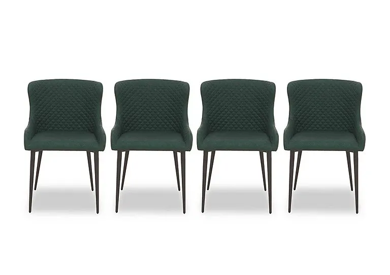 Hanoi Set of 4 Faux Leather Dining Chairs - Bottle Green