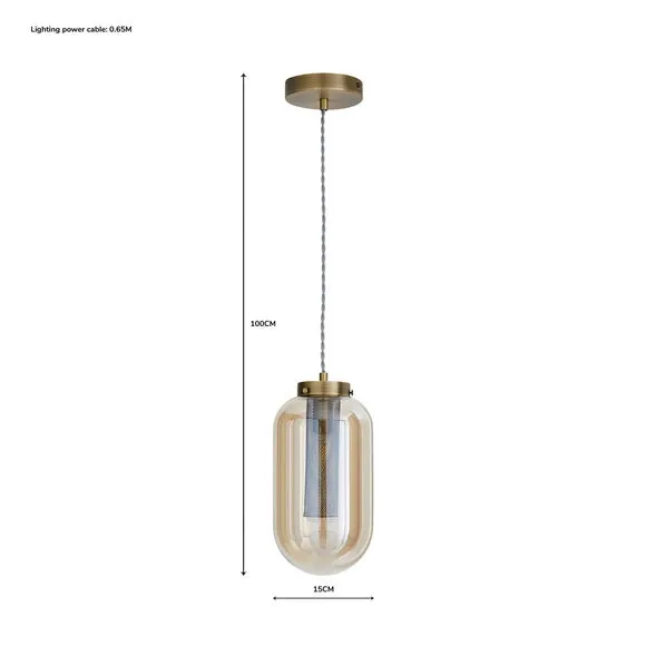 Safi Mesh Antique Brass Pendant Light 6