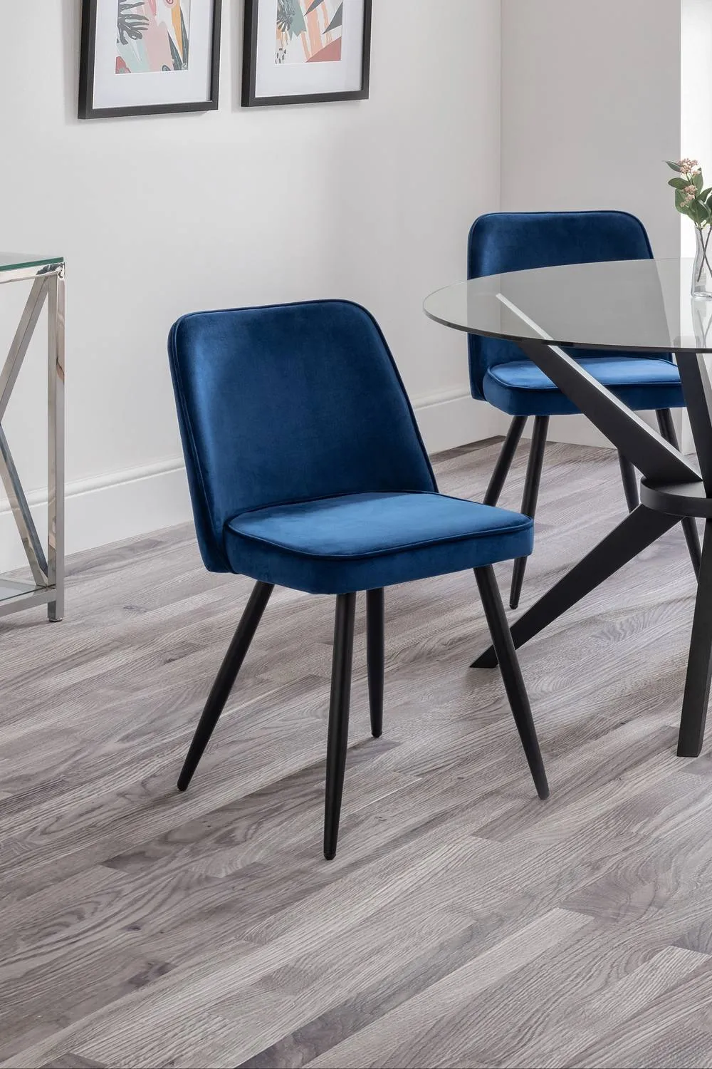 Julian Bowen Burgess Upholstered Dining Chair (Set of 2) in Blue