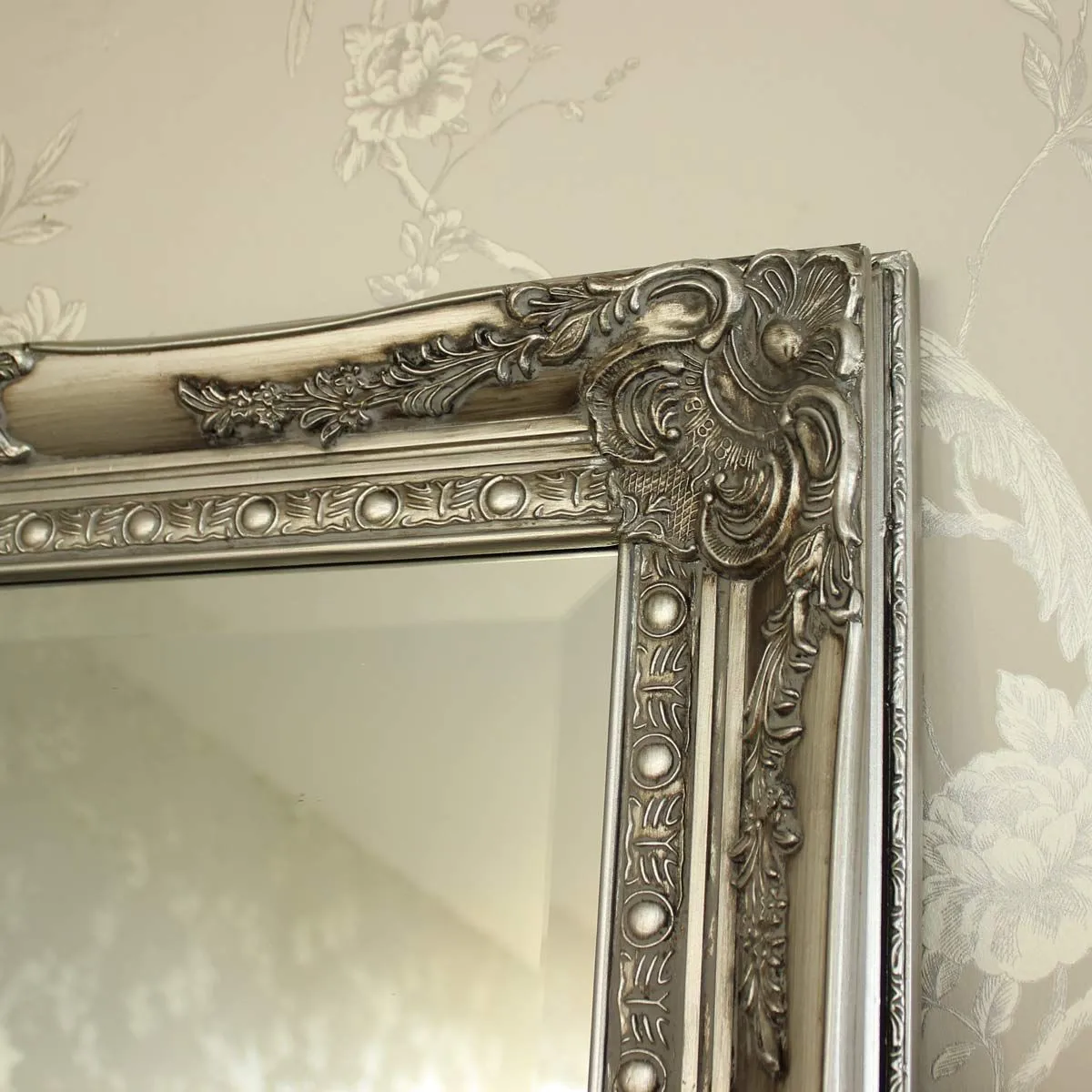 Melody Maison Large Ornate Silver Wall/Floor Mirror 176cm X 76cm 2