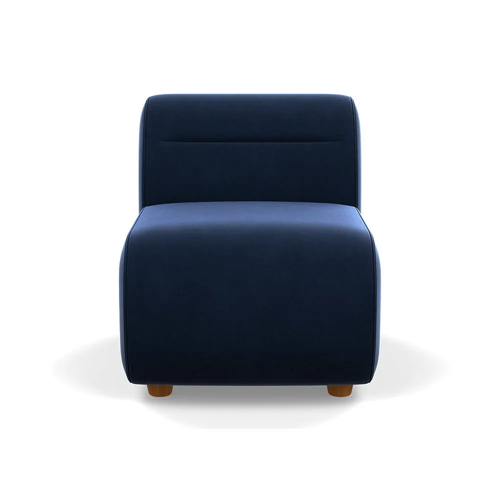 Heal's Lilli Small Single Module Smart Velvet Dusk Natural Beech Feet 1