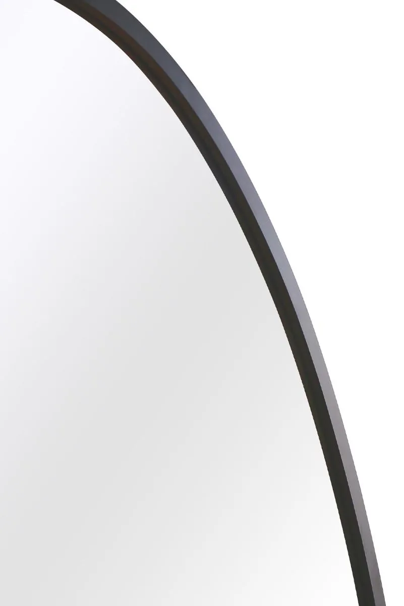 MirrorOutlet Black Metal Framed Oval Garden Wall Mirror 79" X 44" (200 x 112CM) 5