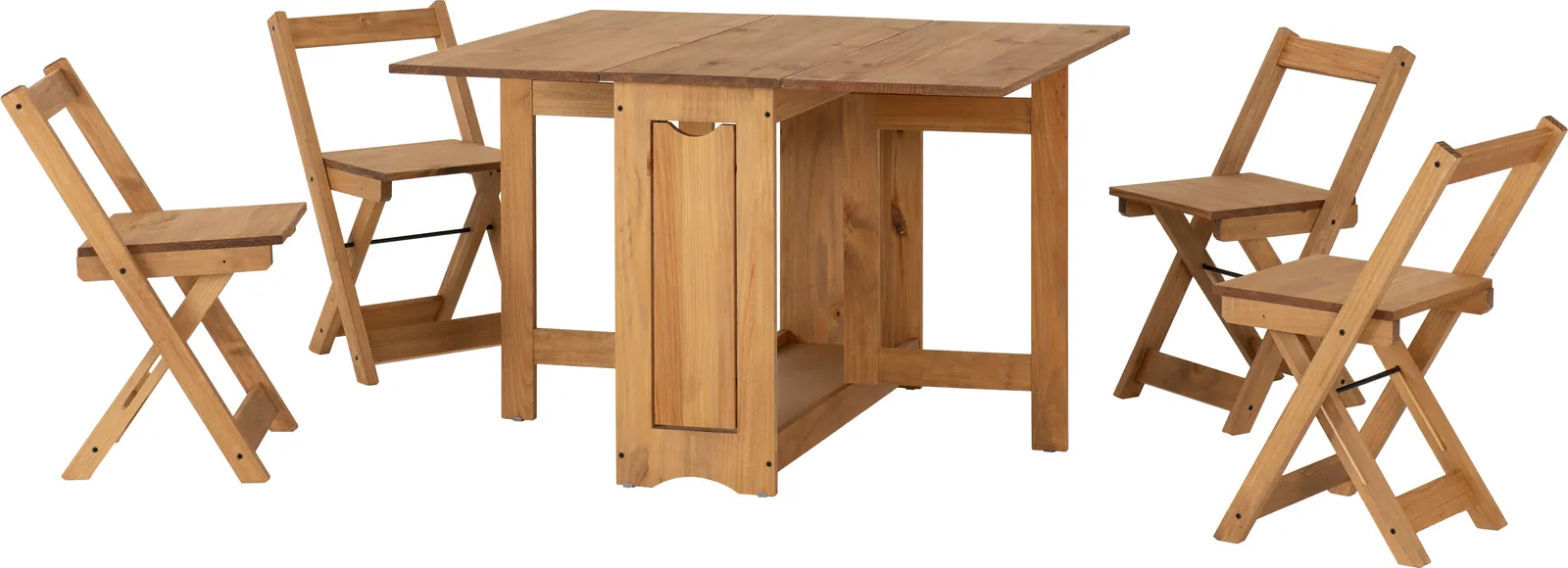 Seconique Santos Butterfly Dining Set (x4 Chairs) Natural Wax 3
