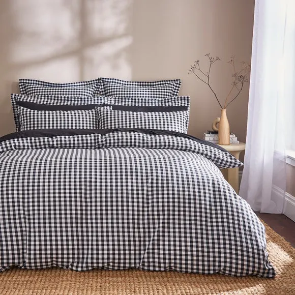 Portloe Gingham Woven 100% Cotton Continental Pillowcase 2