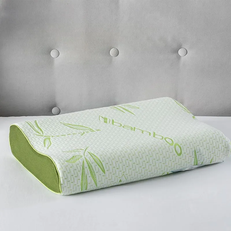 Snug City Large Bamboo Memory Foam Contour Neck Support Orthopaedic Pillow in Green