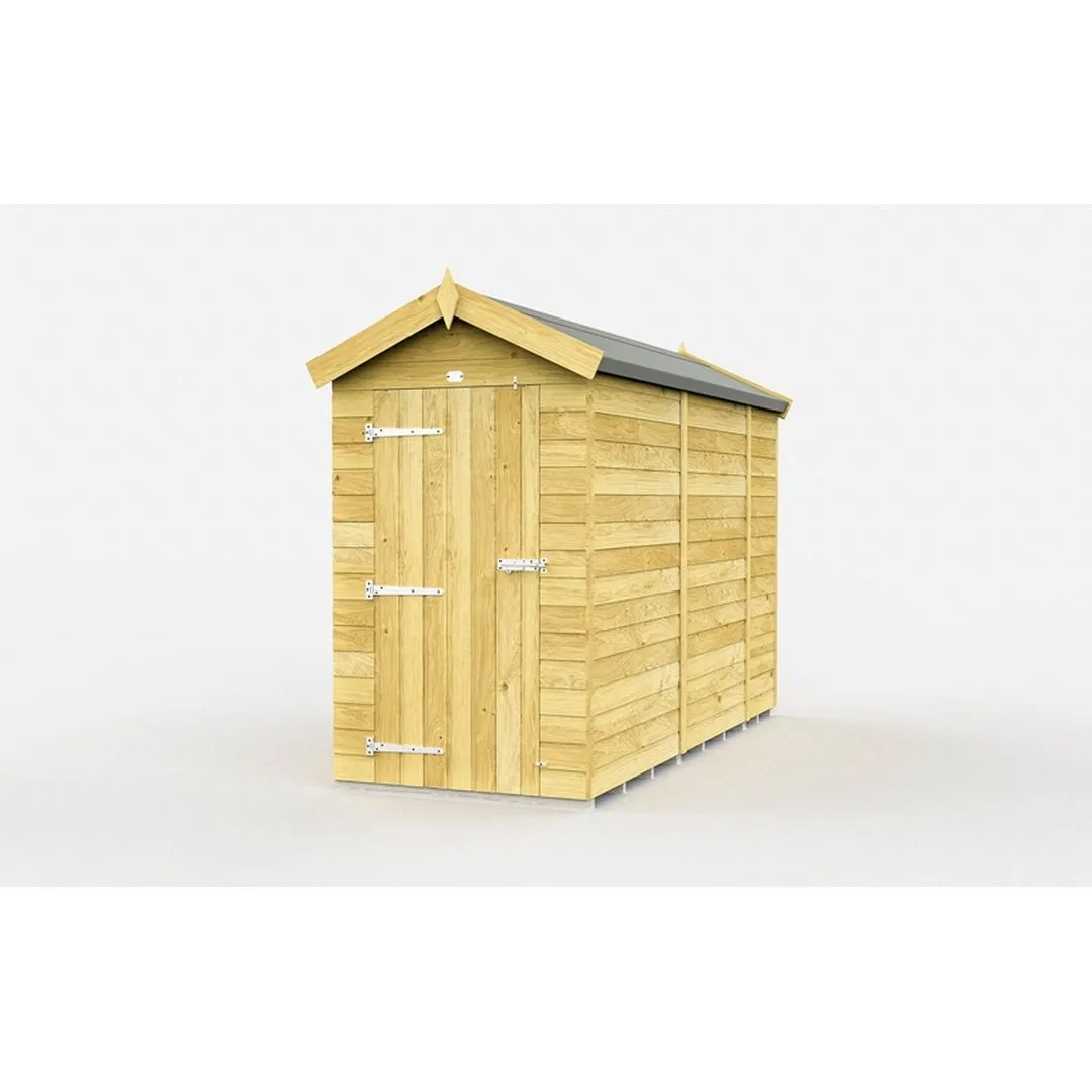 Buttercup Farm 4 x 9 Feet Apex Shed - Single Door W/O Windows - L272 x W118 x H217 cm in Brown