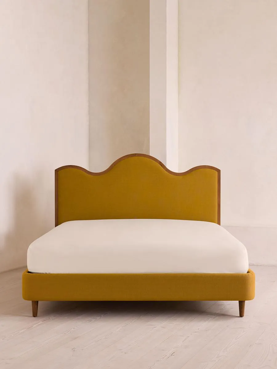 Aubrey Bed, King, Linen, Turmeric