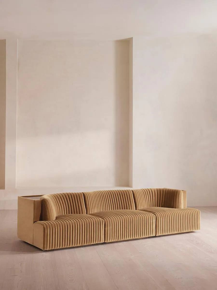 Hamish Modular Sofa, Four Seater, Velvet, Camel