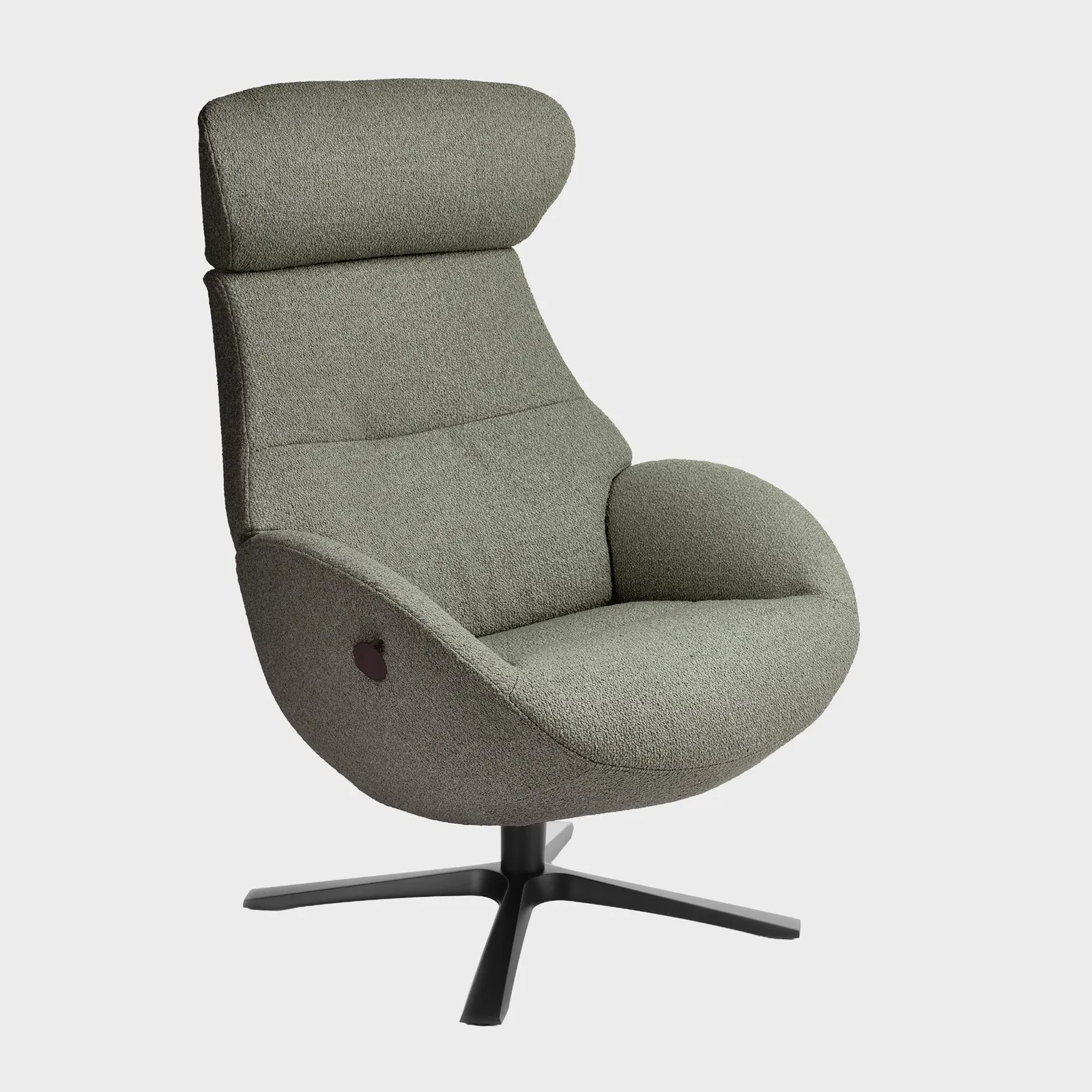 Conform Globe Quattro 4 Star Swivel Recliner Chair Makalu Forest, Green Fabric | Barker & Stonehouse