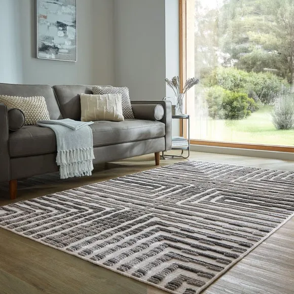 Isobel Washable Abstract Stripe Rug 1