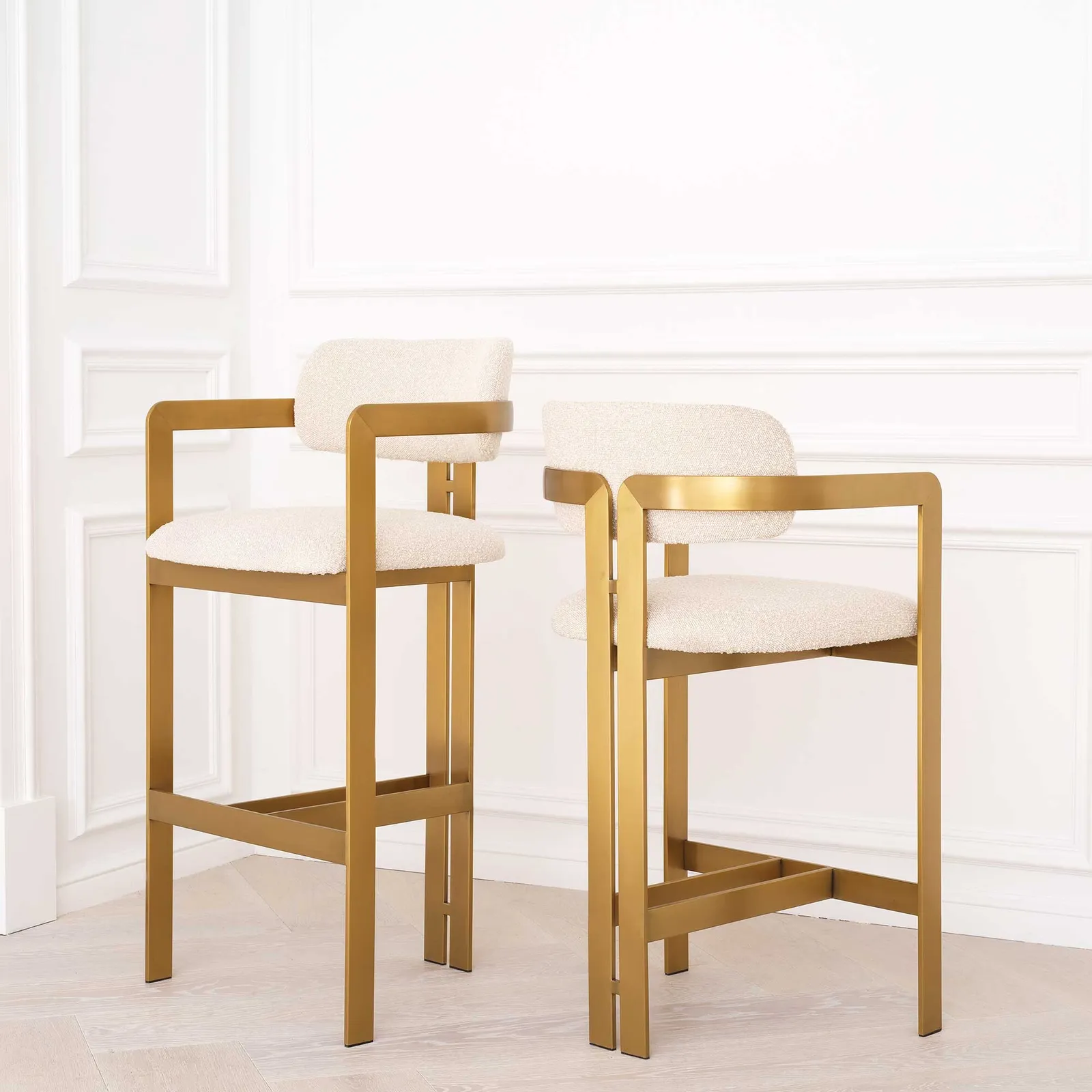 Eichholtz Donato Bar Dining Stool, Neutral Boucle | Barker & Stonehouse 2