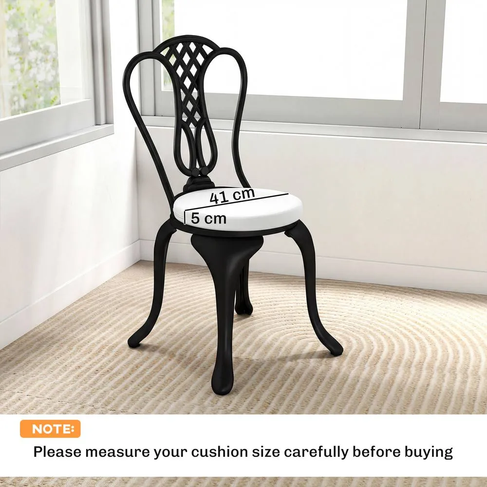 OUTSUNNY Bistro Chair Cushions, Chair Pads Set of 4 in White 3