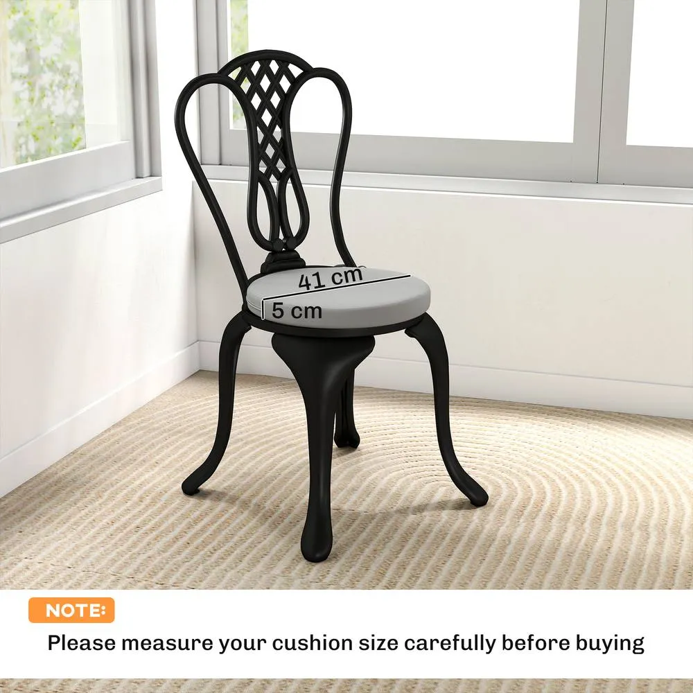 OUTSUNNY Bistro Chair Cushions, Chair Pads Set of 4 in Light Grey 3