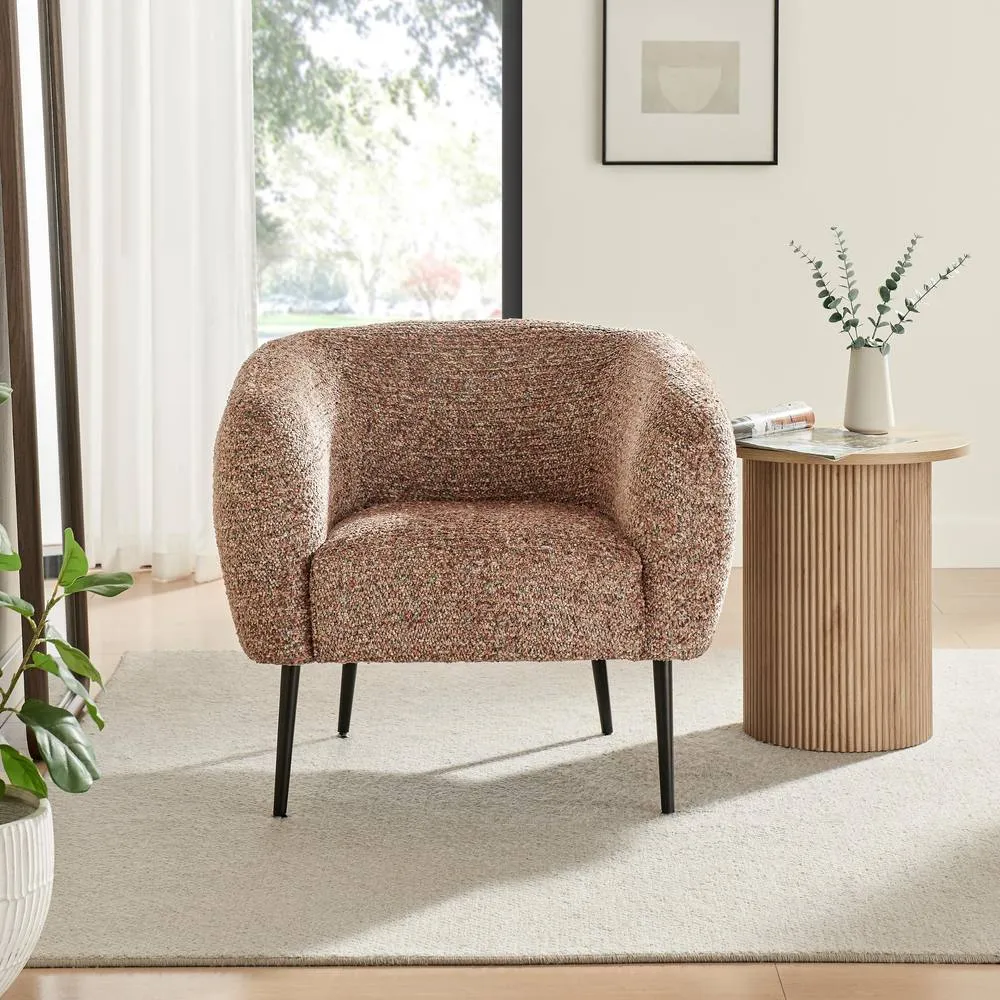 FurnitureboxUK Veda Fabric Accent Tub Chair in Orange 3