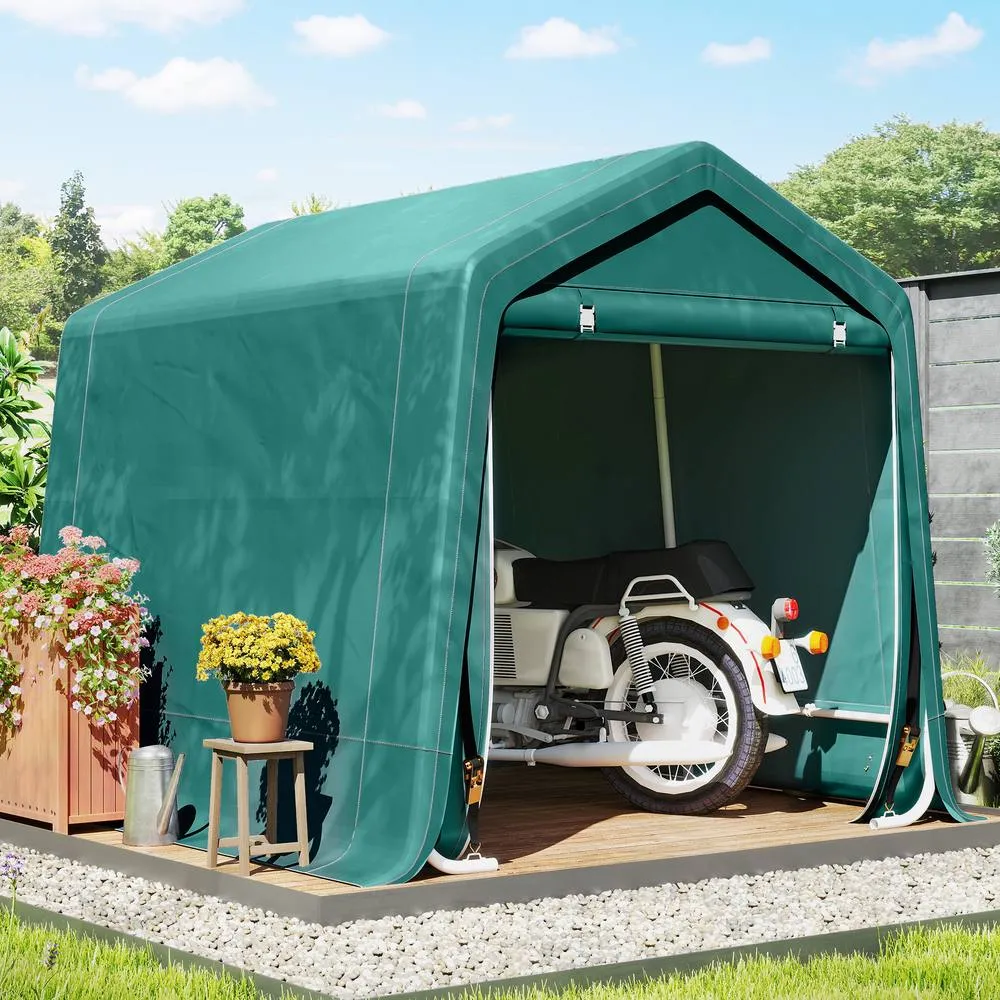 OUTSUNNY Outdoor Garden Storage Shed Waterproof Bike Tent w/ Zipper Doors in Green
