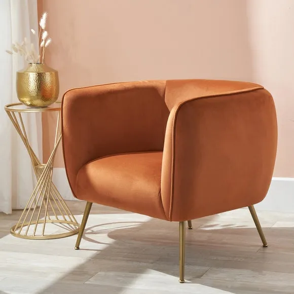 Lucca Velvet Tub Chair 1