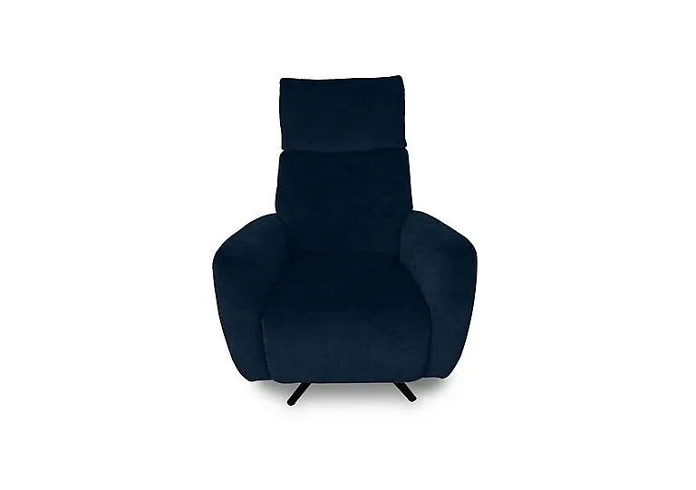Designer Chair Collection Granada Fabric Power Recliner Swivel Chair with Massage Feature - R304 Navy Blue