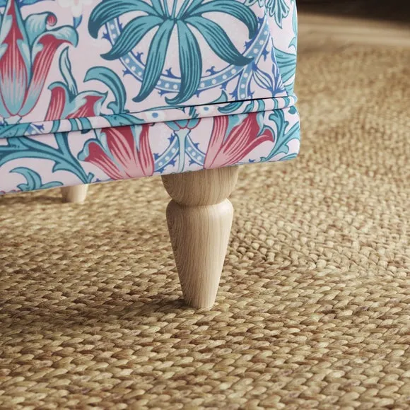 Jolene William Morris Woodland Weeds Print Velvet Footstool 4