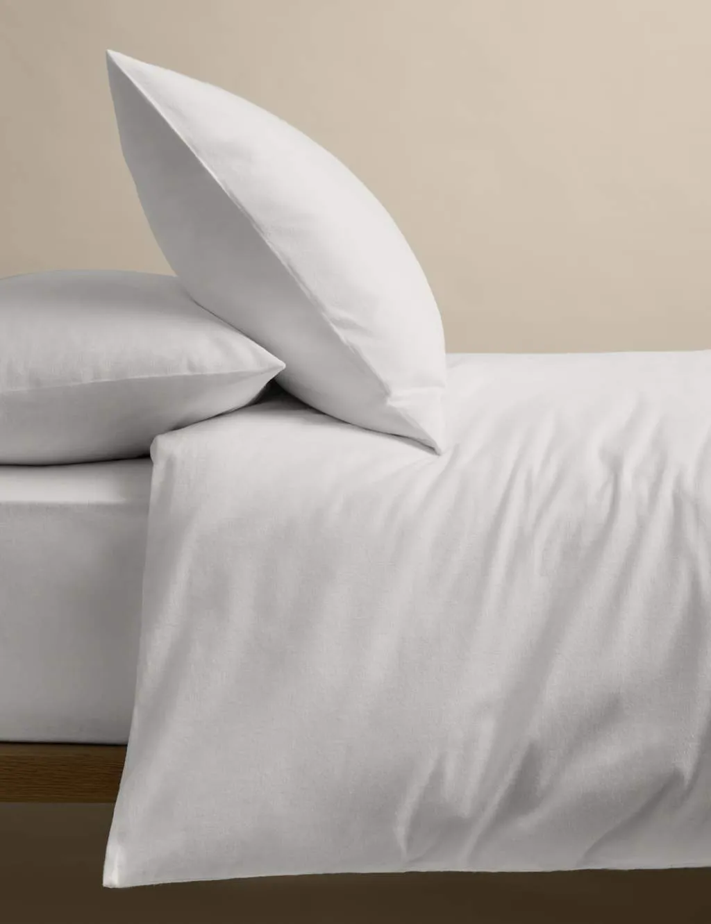M&S Pure Cotton Brushed Bedding Set Dove