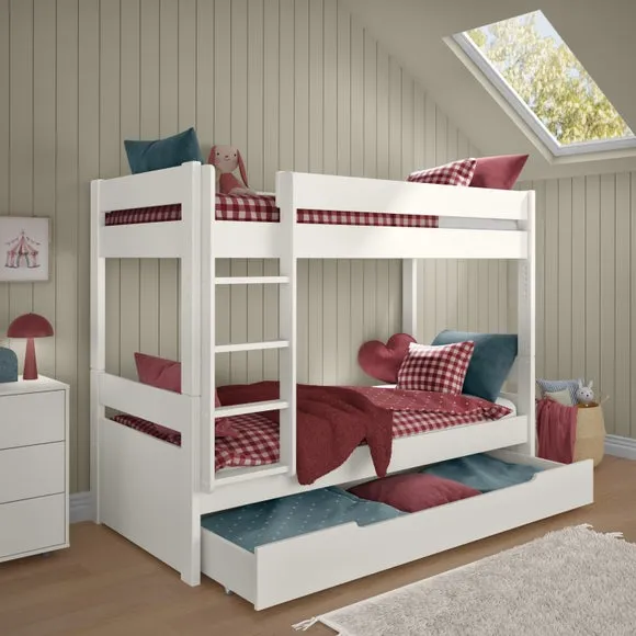 Uno Bunk Bed With Trundle Drawer Pine 3