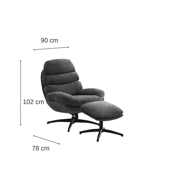 Clark Swivel Chair and Footstool 4