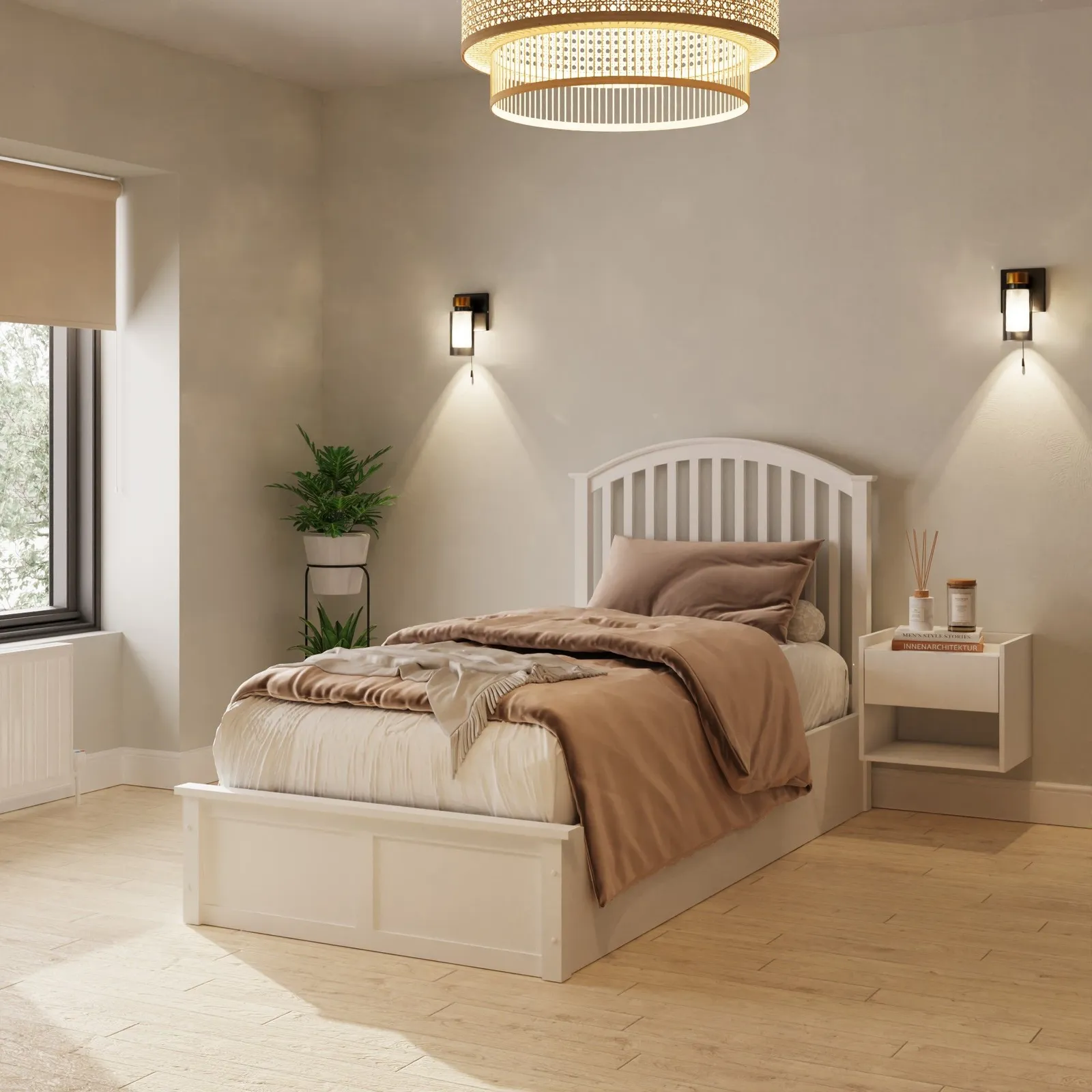 GFW Madrid Wooden Ottoman Storage Bed in White