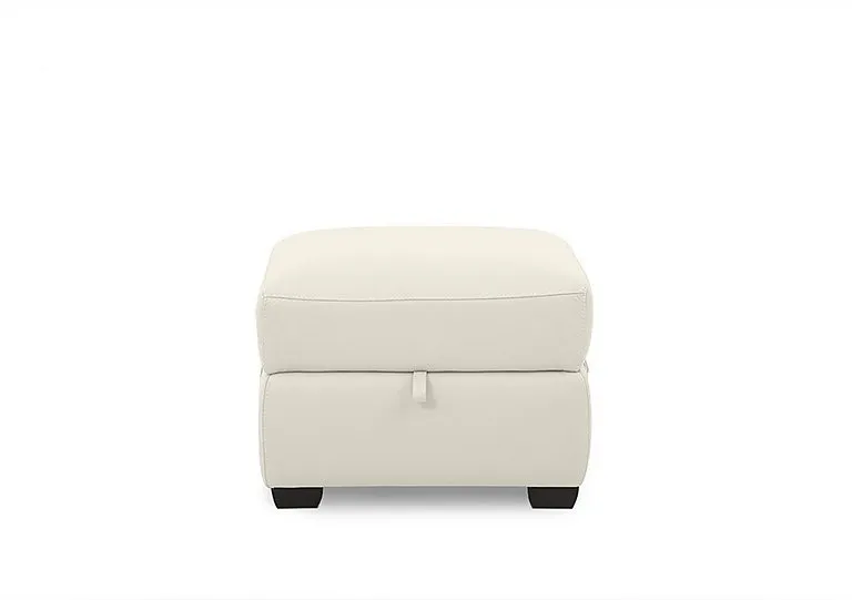 Chill Leather Storage Footstool - BV Star White