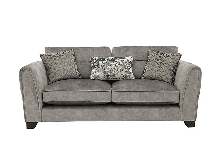 Mariah 3 Seater Fabric Classic Back Sofa - Dapple Silver