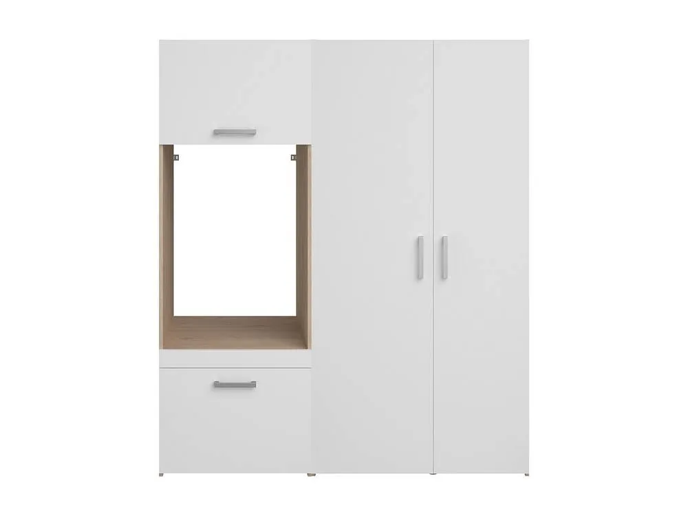 Vente-unique Washing Machine Cabinet With Cupboards & Double-Door Tower Unit - in Light Oak 2