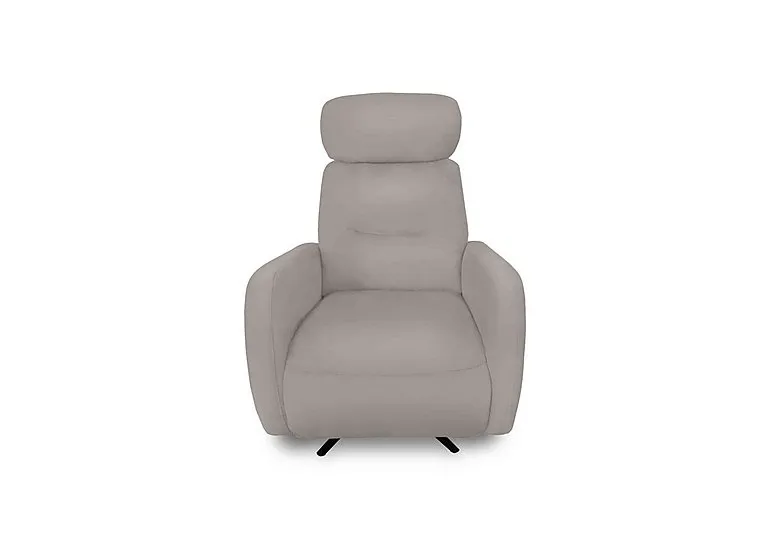 Designer Chair Collection Tokyo Leather Manual Recliner Swivel Chair - Silver Grey