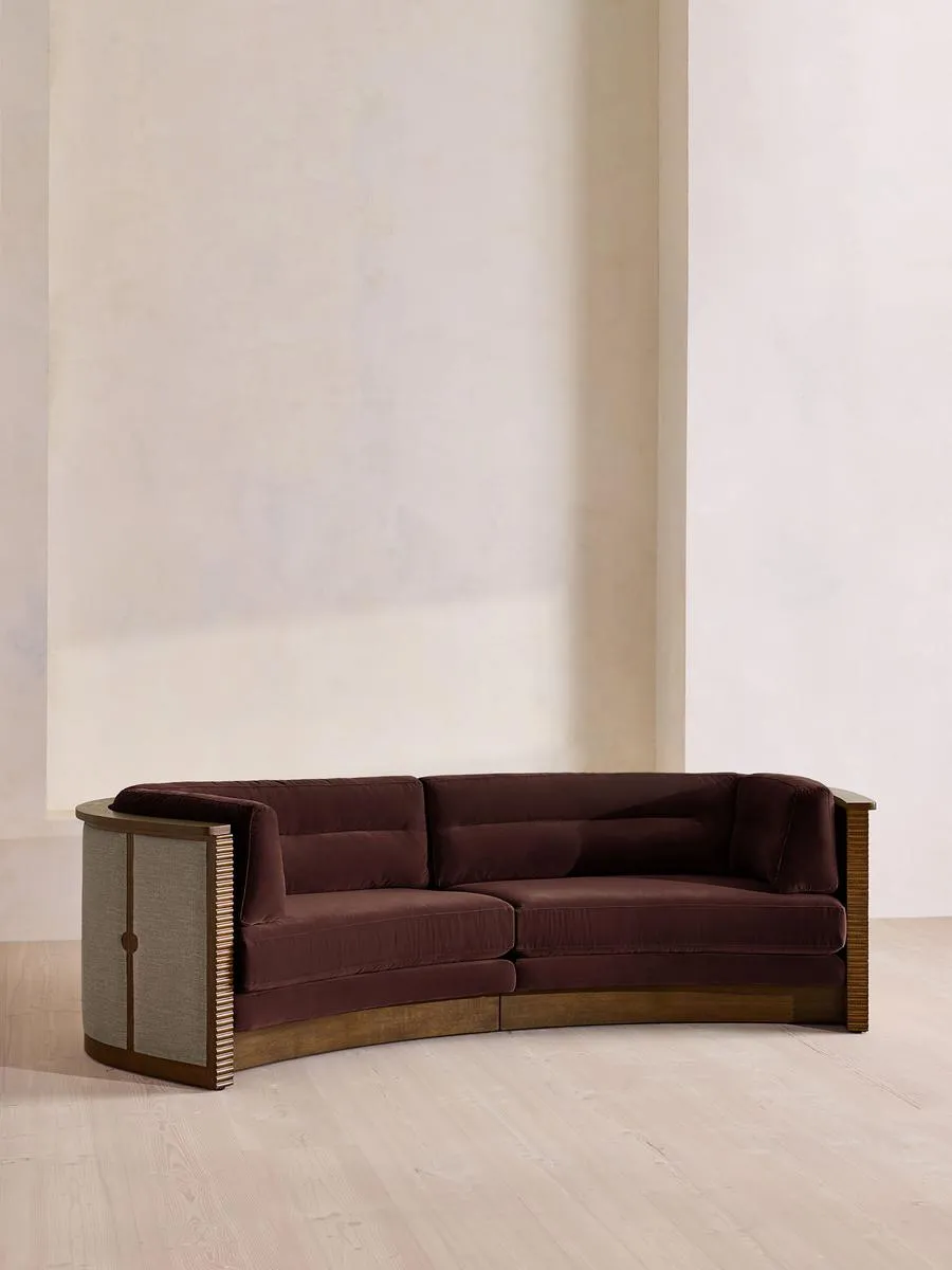 Belmont Sofa, Three Seater, Velvet, Aubergine