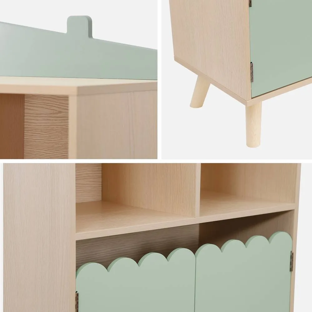 sweeek 2-shelf 2-door Bookcase in Green 3