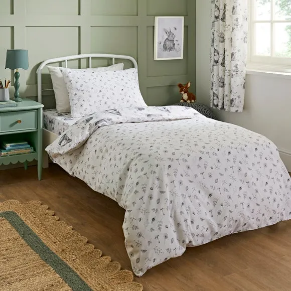 Sketched Woodland 100% Cotton Duvet Cover & Pillowcase Set 3
