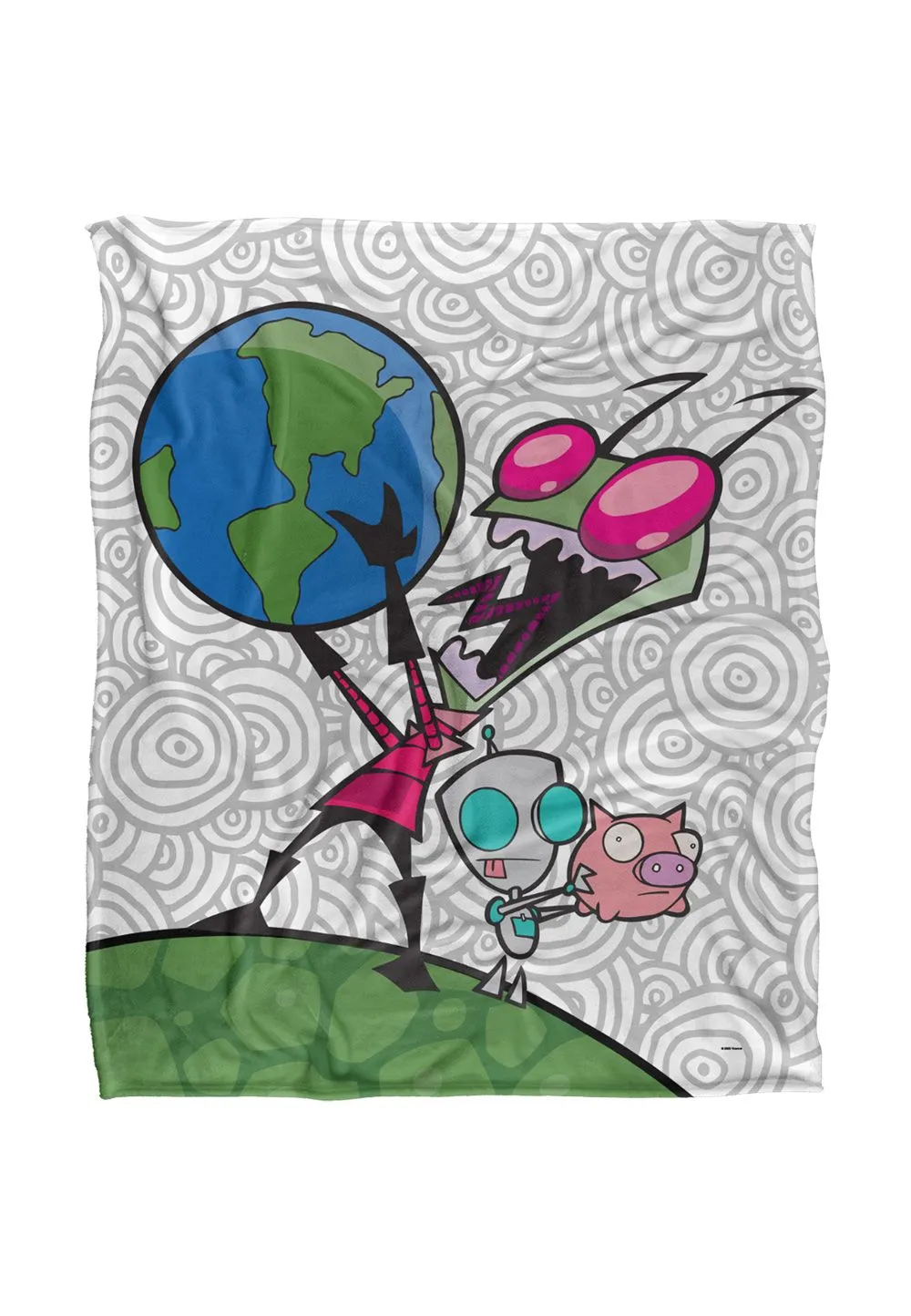 Nickelodeon Invader Zim & Gir Silky Touch Super Soft Throw Blanket 152 X 127 cm in White