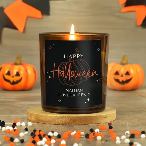 Personalised Pumpkin Glass Candle