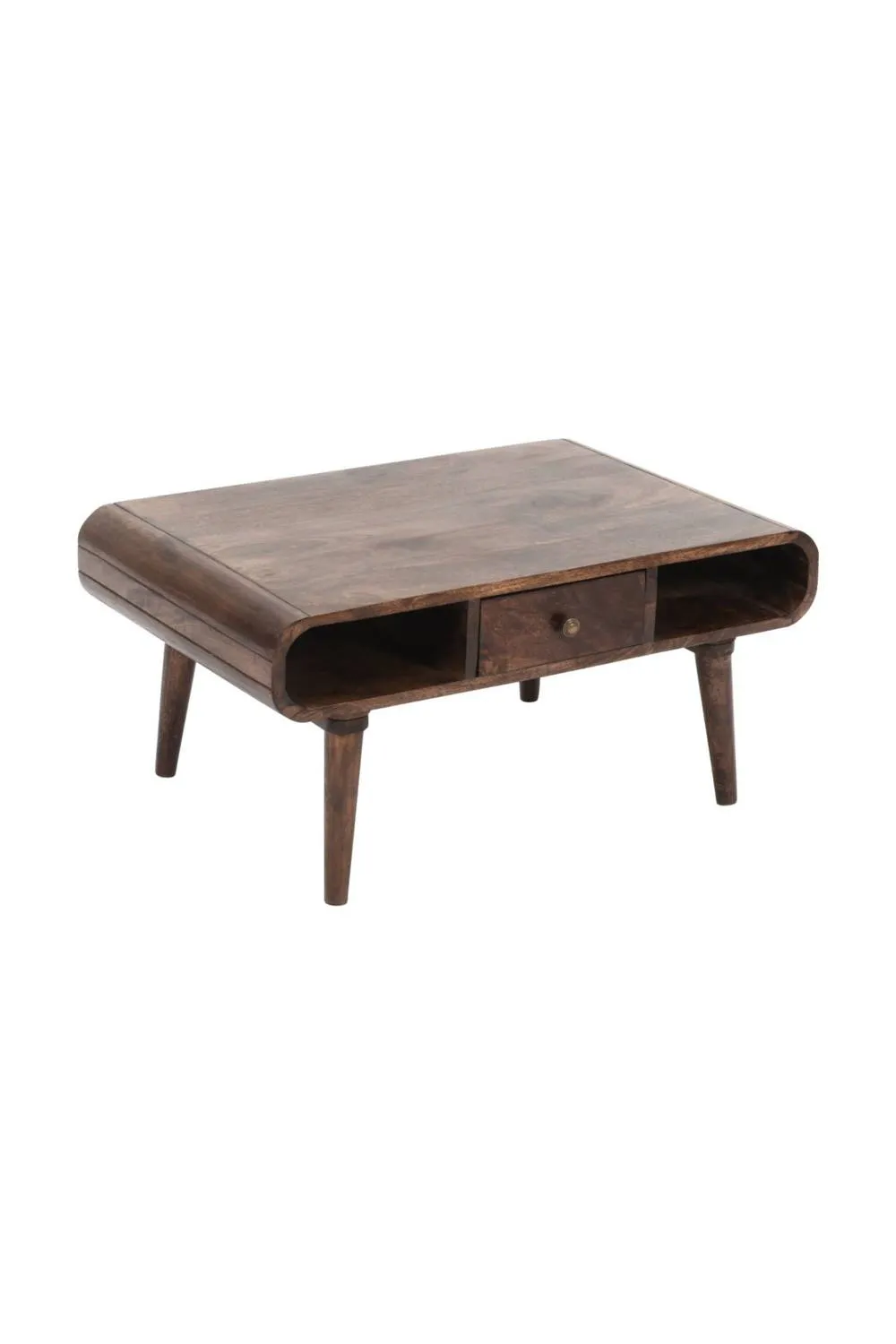 IH Design Rowledge Solid Mango Wood Coffee Table With Drawer in Brown 2