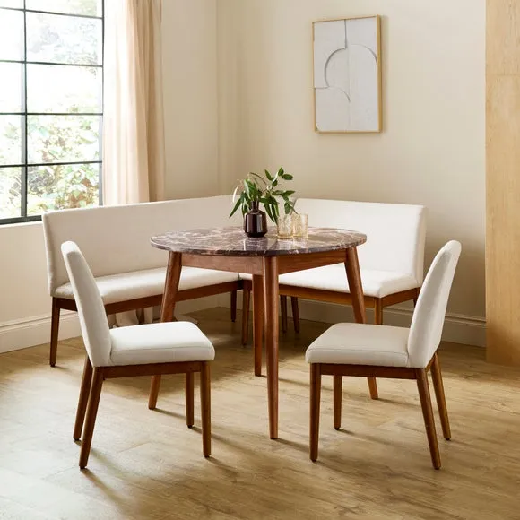 Thea Round Dining Table, Marble and Mango Wood 1