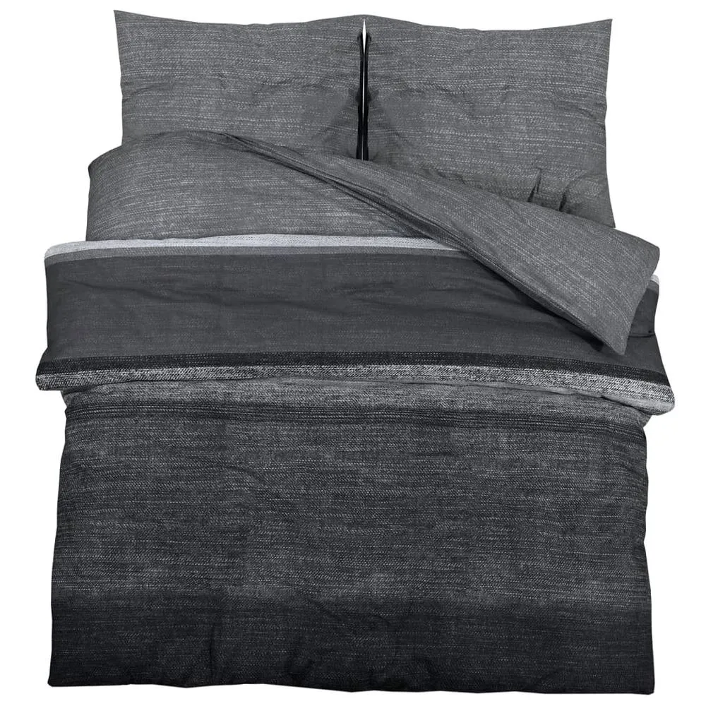Berkfield Home Duvet Cover Set Dark Grey 200x200 cm Cotton