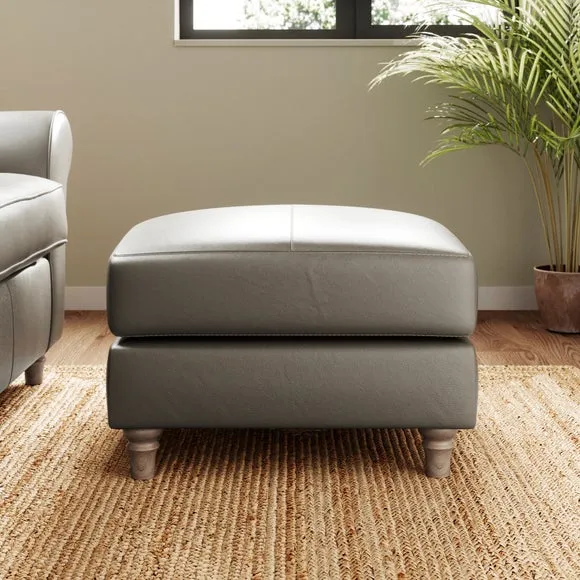 Flori Classic Leather Footstool 2