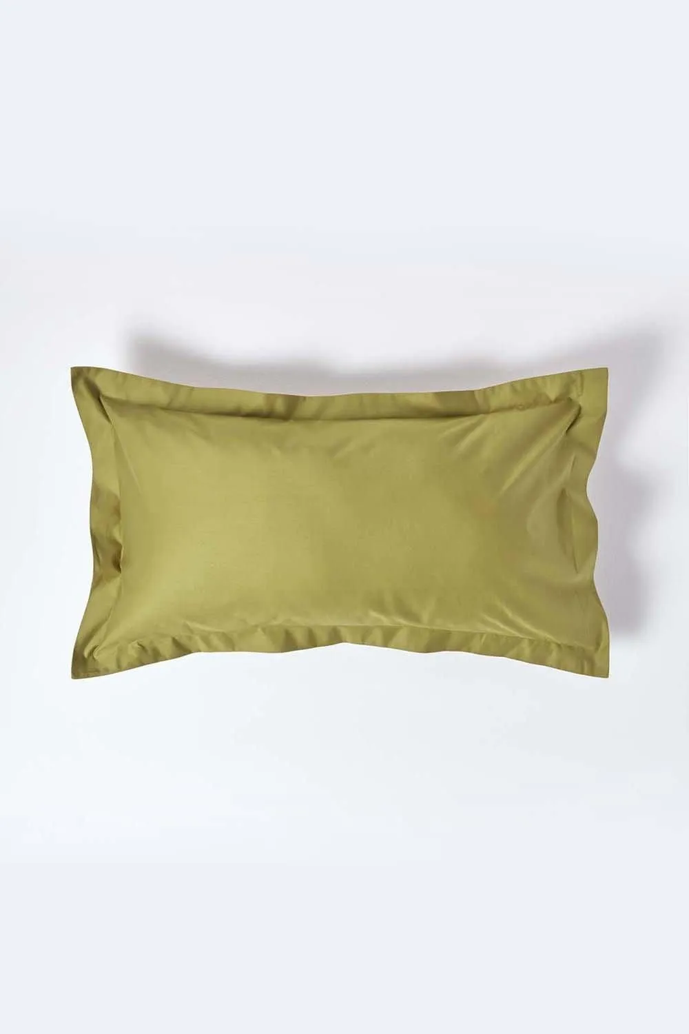 Homescapes Egyptian Cotton Oxford Pillowcase 1000 TC, King Size in Olive