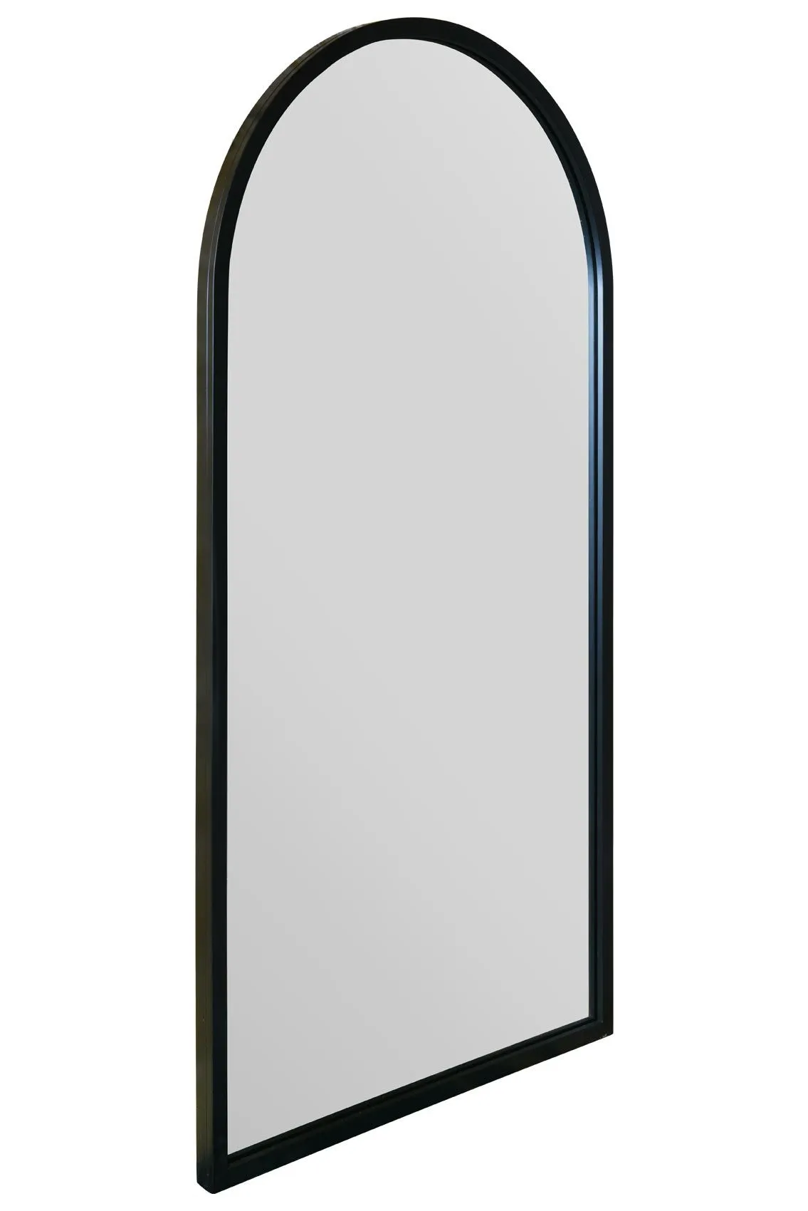 MirrorOutlet Black Metal Framed Arched Wall Mirror 47" X 23.5" (120CM X 60CM) 4
