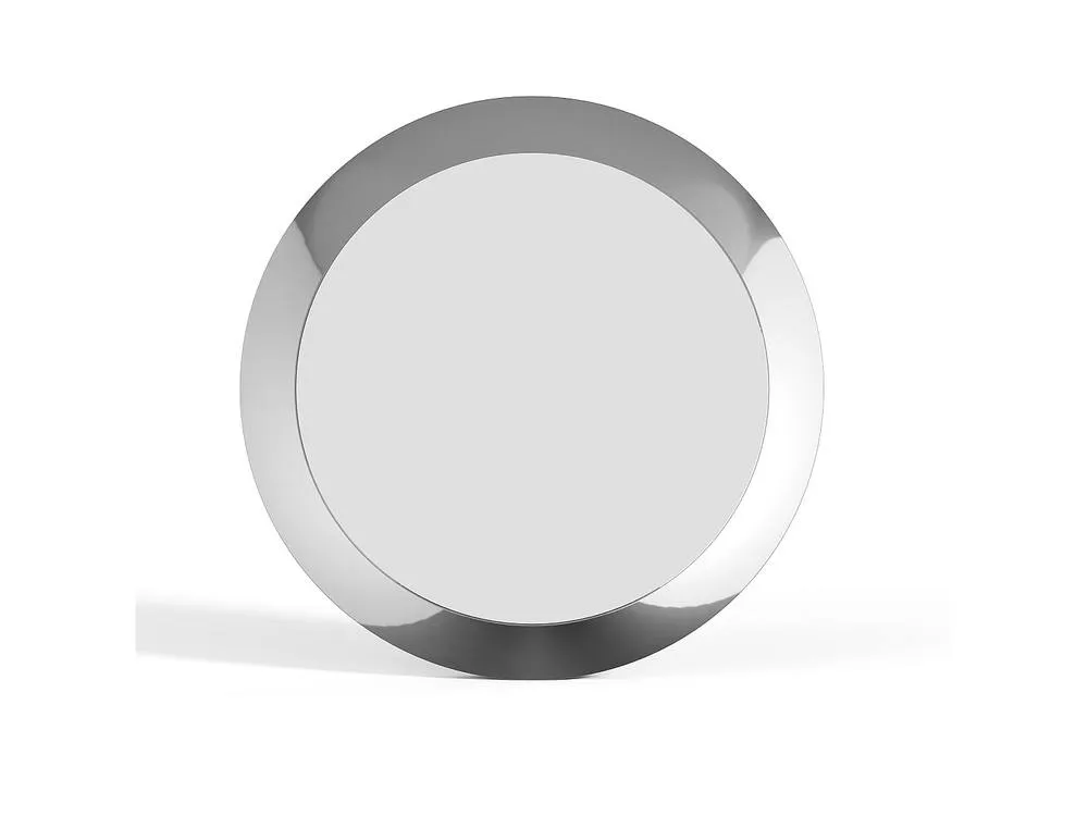 Vente-unique Round Aluminium Wall Mirror - D. 90 Cm - Chrome - ZIRYA in Silver 4